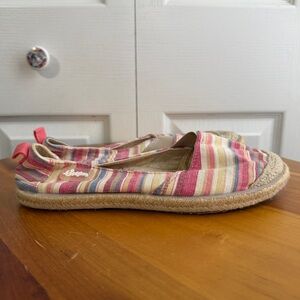 Sugar multicolor striped espadrille size 6